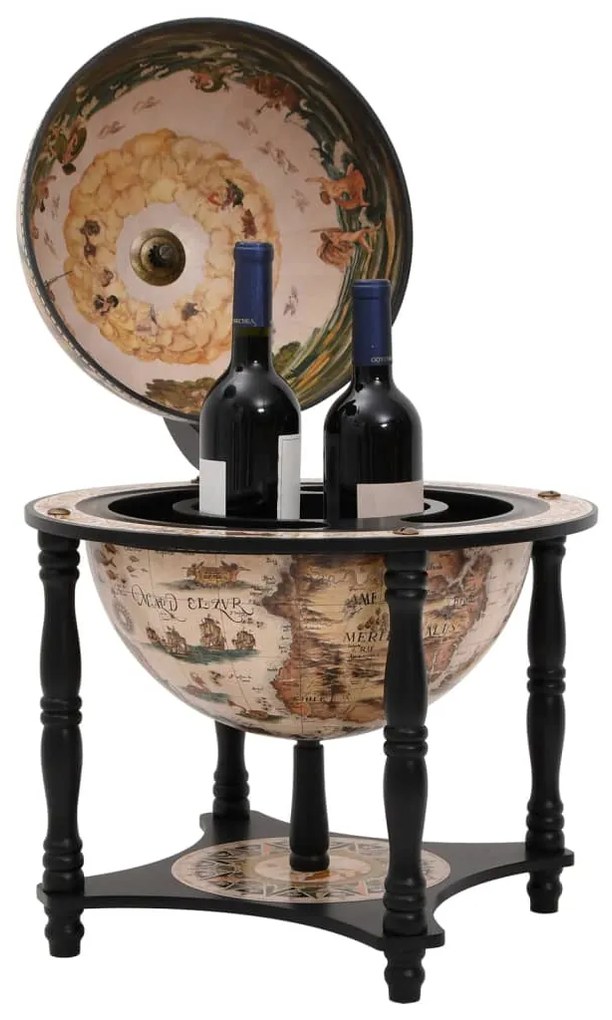 343474 vidaXL Bar tip glob pământesc stativ sticle de vin negru lemn eucalipt