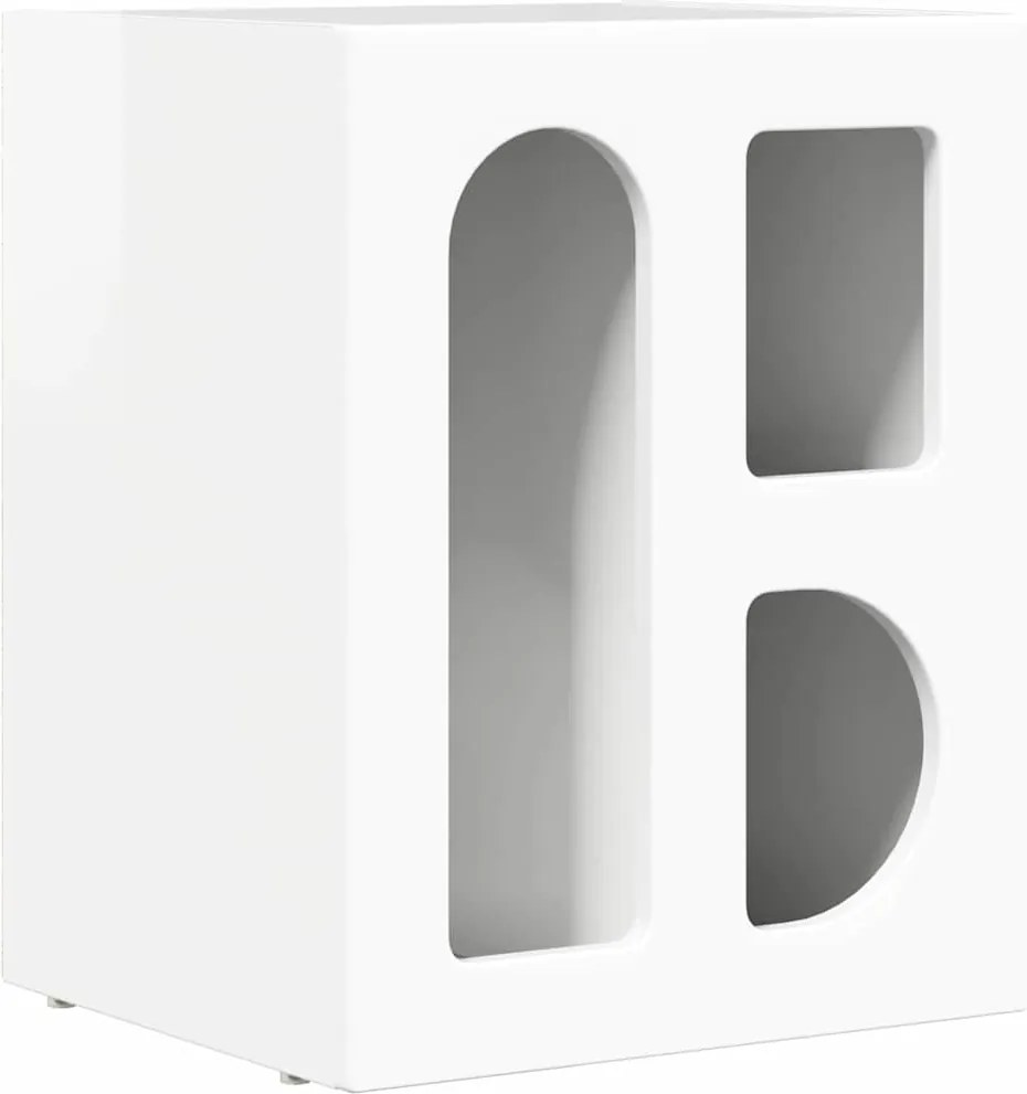 vidaXL Noptieră Alb lucios 40 x 35 x 50 cm Lemn compozit