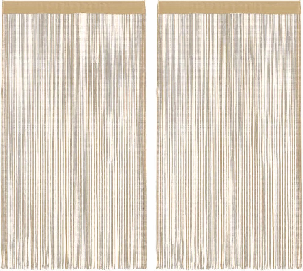 vidaXL Draperii cu franjuri, 2 buc., 140 x 250 cm, bej