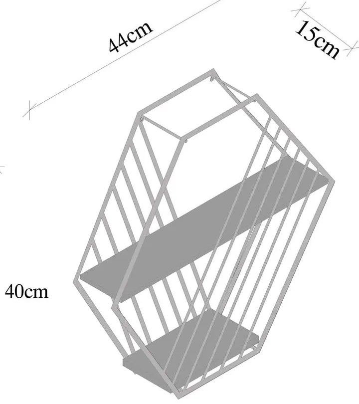 Raft maro etajat din lemn de molid 44 cm Liliales – Kalune Design