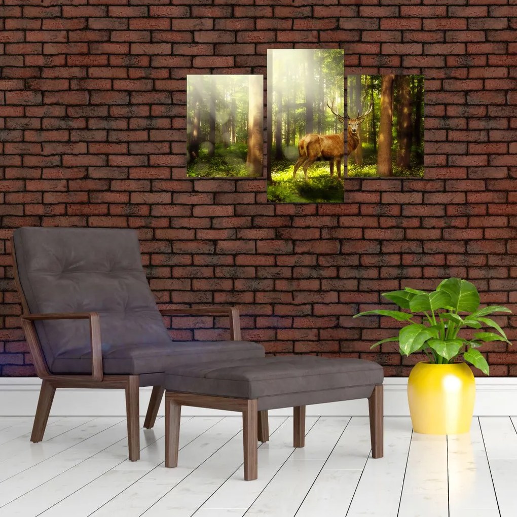 Tablou cu cerbul în pădure (90x60 cm)