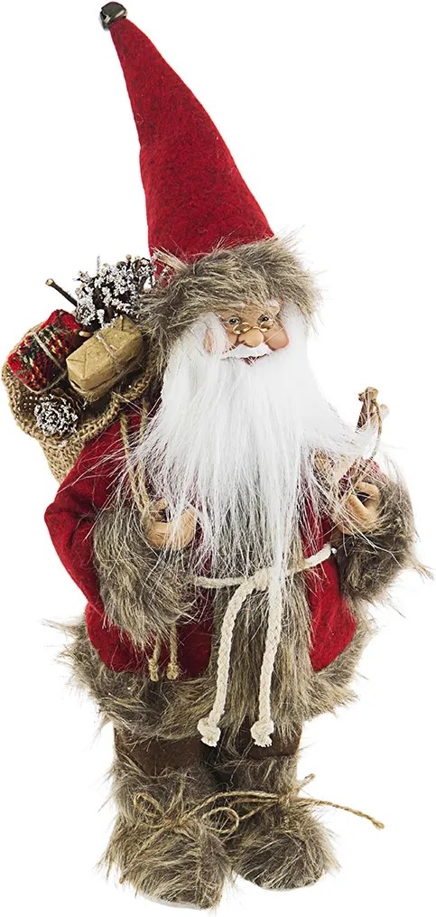 Figurina Mos Craciun alb rosu maro 16 cm x 30h