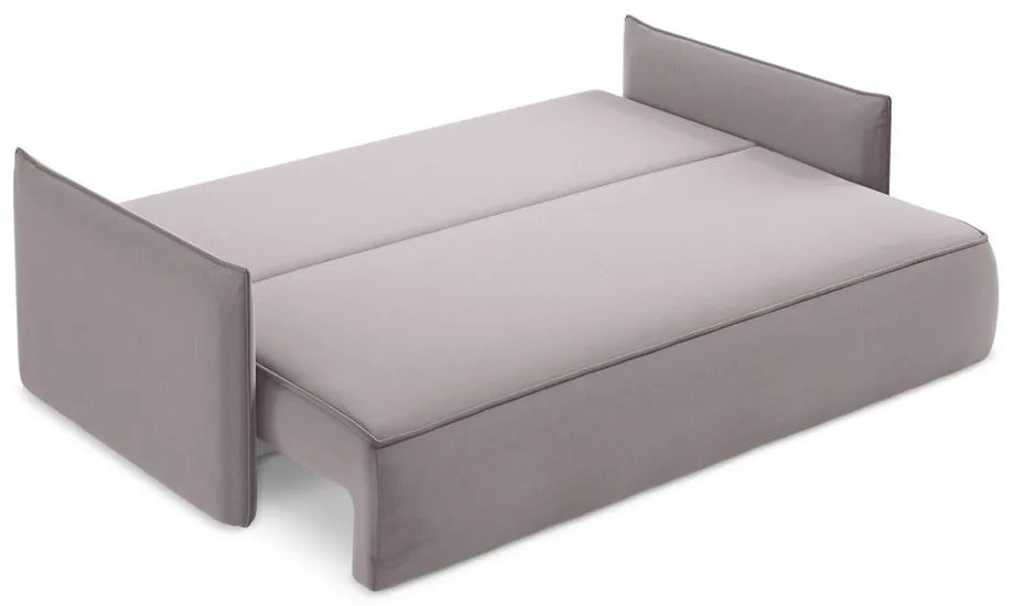 Canapea mov lavandă extensibilă/cu spațiu de depozitare cu tapițerie din catifea 225 cm Hula – Makamii