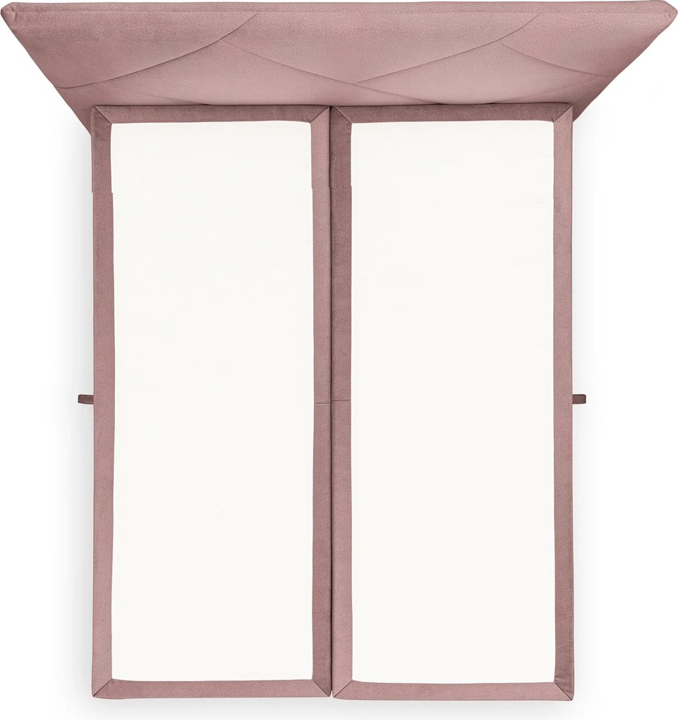 Pat boxspring Wasil 180x200 cu spațiu de depozitare - catifea roz hidrofobă Element 18