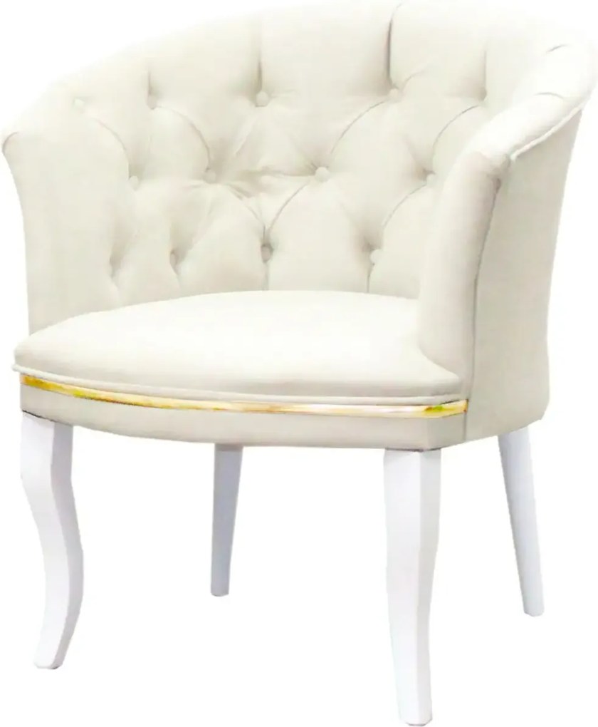 Fotoliu Milano, bej, picioare albe, Homs