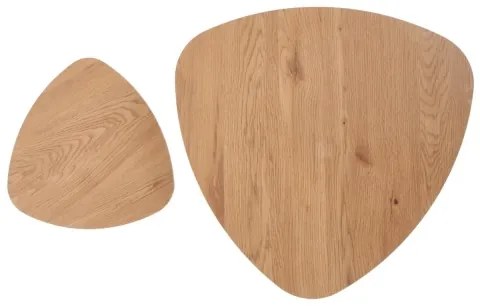 SET 2x măsuță laterală NICEA d. 40/60 cm stejar auriu/negru