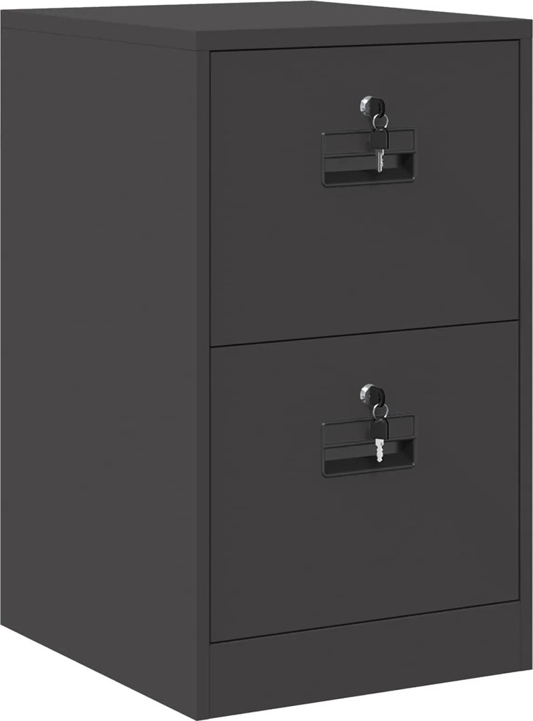 vidaXL Dulap pentru Fișiere cu sertar cu raft Negru 44 x 50 x 74,5 cm