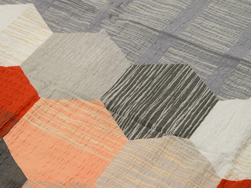 Lenjerie de pat creponata din bumbac Renforce HONEY COMB gri Dimensiune lenjerie de pat: 70 x 90 cm | 140 x 200 cm
