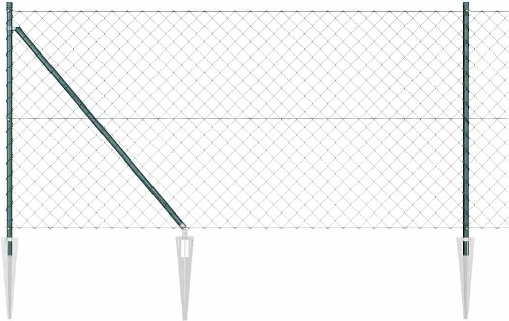 vidaXL Stâlp de gard. Verde 10 x 1 m (mesh de 60 x 60 mm) Oțel și PVC