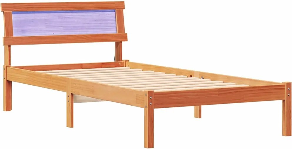 vidaXL Cadru de pat Maroniu cerat 100 x 200 cm Lemn de pin masiv