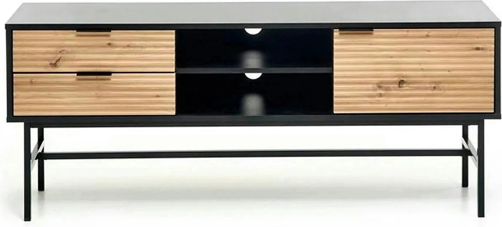 Comoda TV MURANO, stejar artisan/negru, PAL/metal, 150x40x61 cm