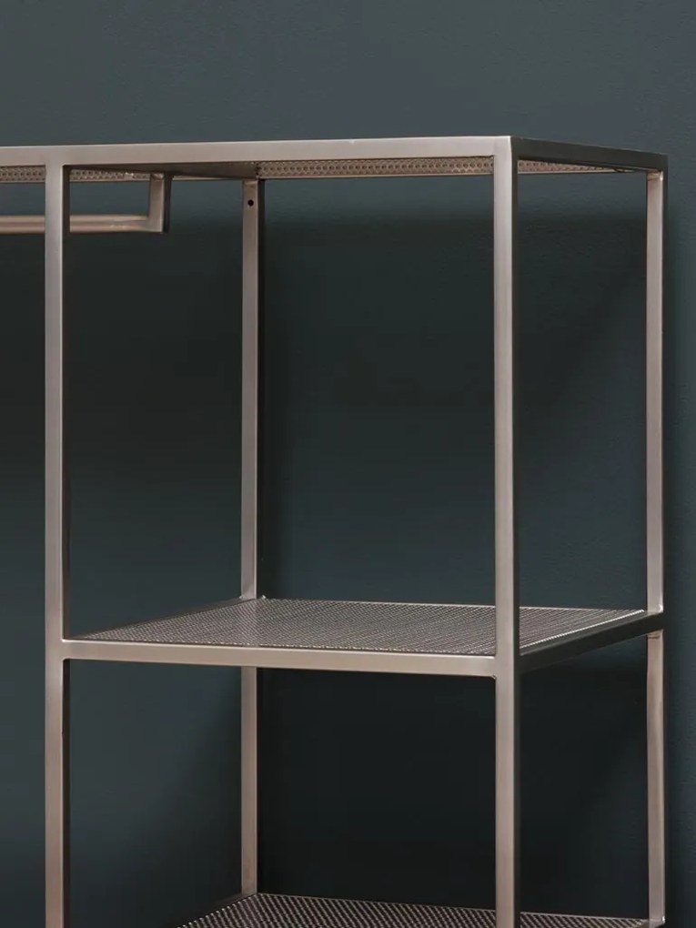 Etajera cu suport pentru umerase, din metal, aspect vintage, Alliage