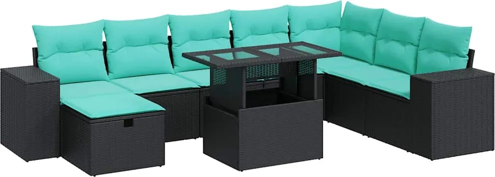 vidaXL Set canapele grădină cu perne 9 piese gri poliratan/lemn acacia