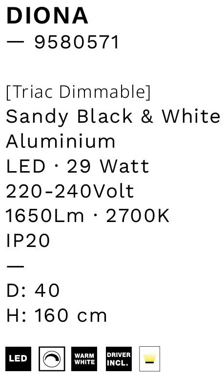 Lustra LED design modern DIONA 40cm, 2700K