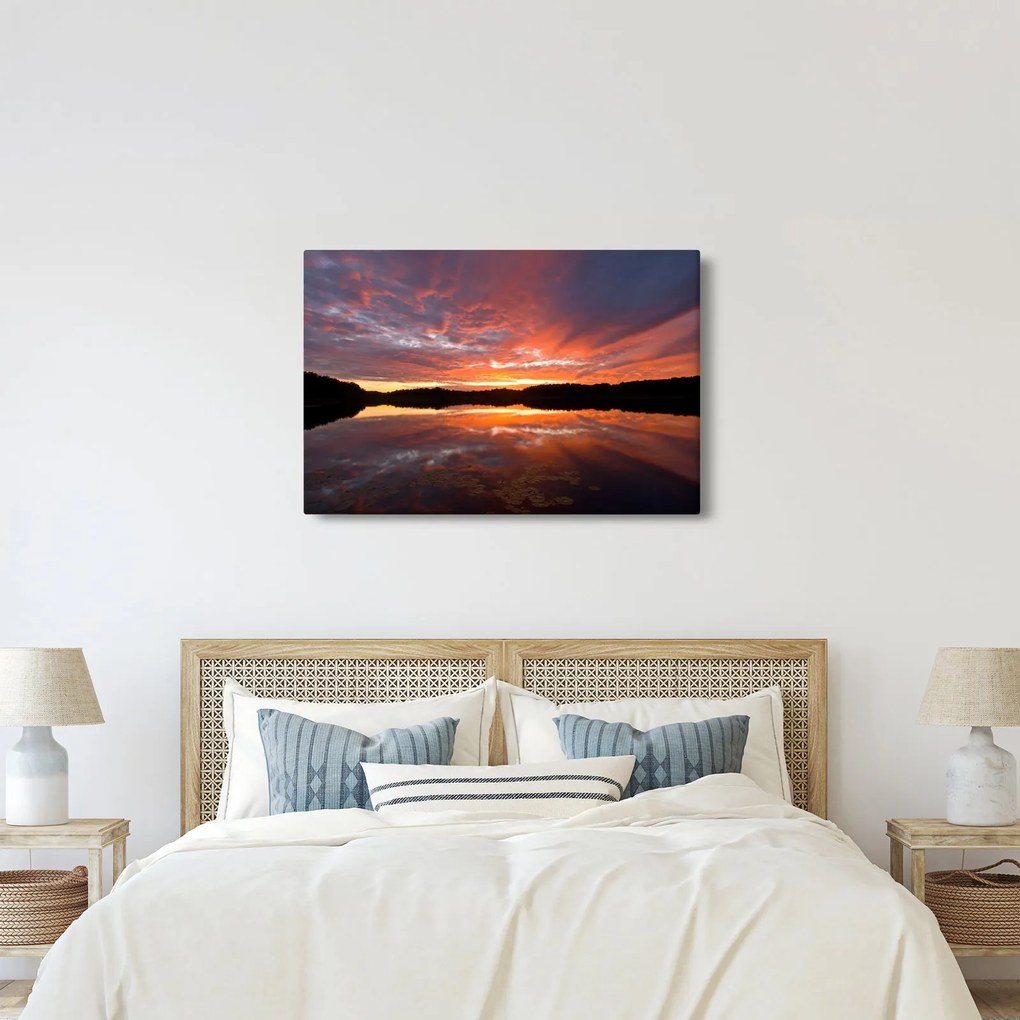 Tablou - Apus de soare peste lac (90x60 cm)
