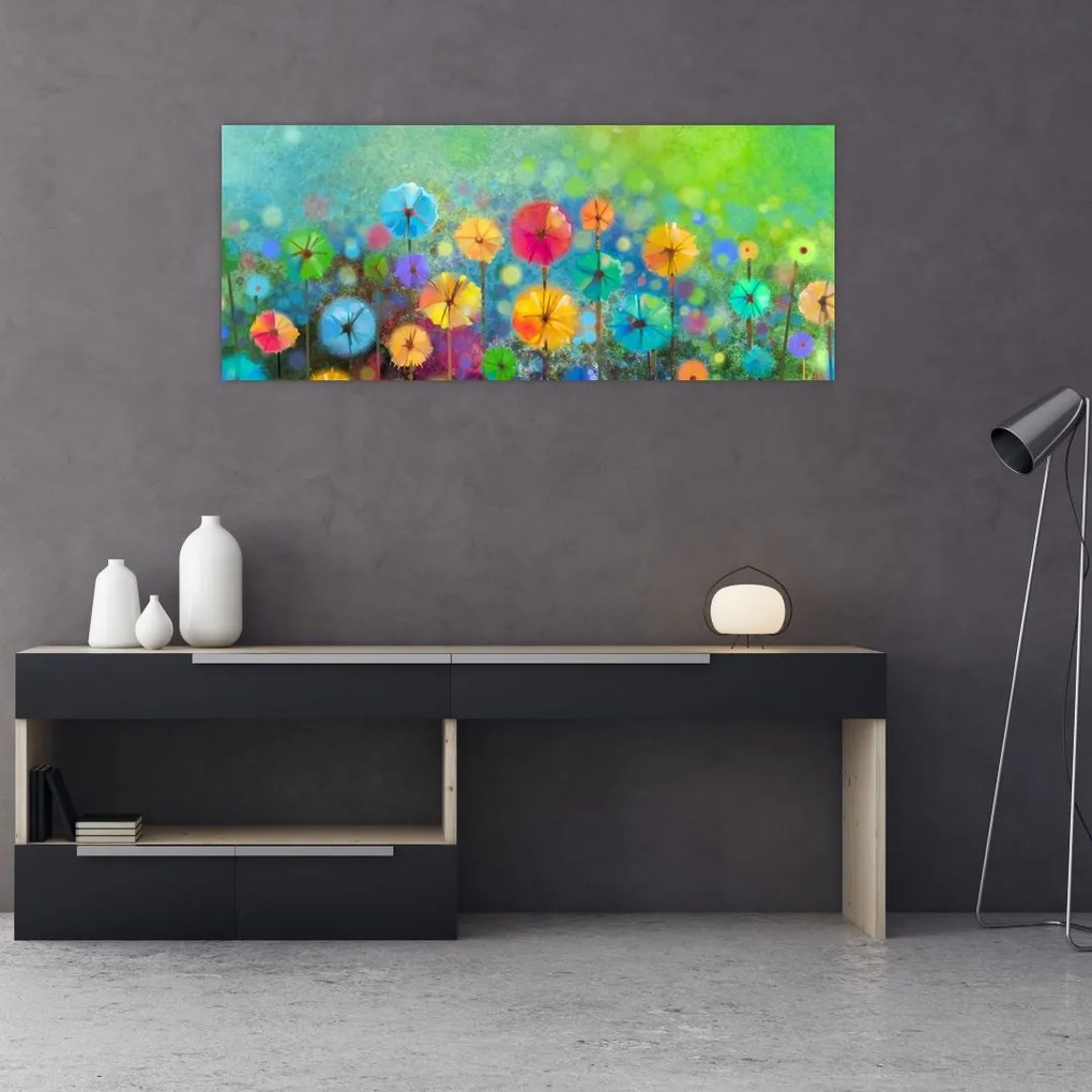 Tablou - Flori abstract (120x50 cm)