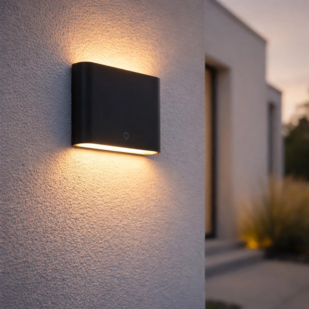 Aplică modernă de perete neagră 11,5 cm cu LED inclus IP65 - Batt