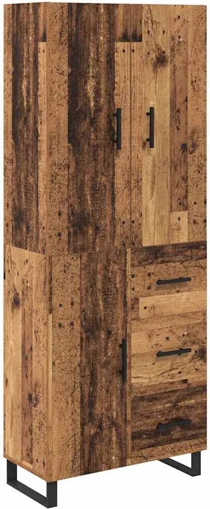 vidaXL Bufet cu sertar 2 pcs Lemn Vechi 69,5 x 34 x 180 cm