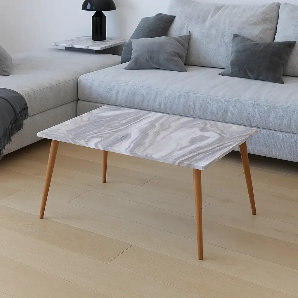 Masa de cafea PacoHoms 72 x 45 x 42 cm, Marmorat