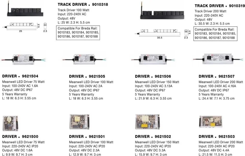 Sina magnetica suspendata cu iluminat in partea superioara Breda 200cm