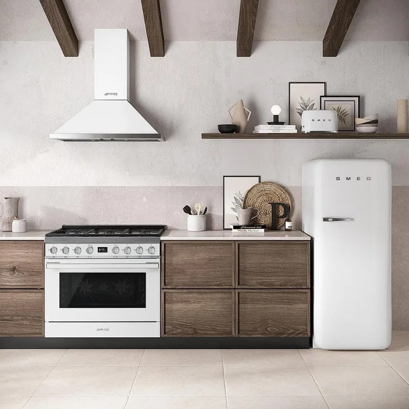 Prajitor de paine SMEG 50's Style TSF01WHEU, 950 W, 2 felii, 6 trepte, Tava pentru firimituri, Cablu integrat, Otel inoxidabil, Alb
