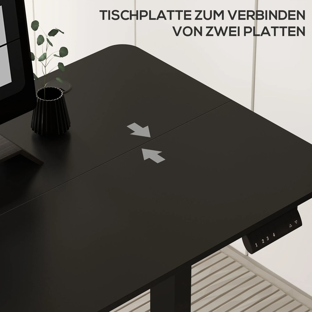 Vinsetto Birou reglabil inaltime 140 cm x 70 cm Birou electric, Negru | Aosom Romania