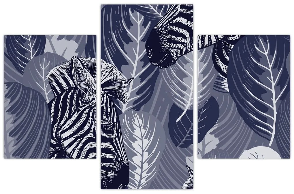 Tablou - Zebre albastre (90x60 cm)