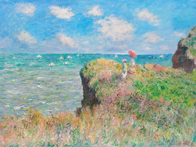 Reproducere Cliff Walk at Pourville, Claude Monet