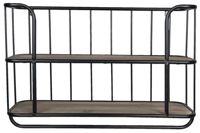Etajera de perete, din metal, cu 2 rafturi, Vernelle