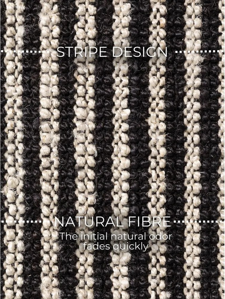 Covor negru țesut manual din iută 160x230 cm Harvest Ebony – Elle Decoration