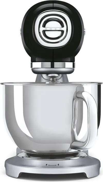 Mixer planetar Smeg SMF04BLEU, 800 W, 4,8 l, 10 viteze, funcție de pornire treptată, picioare antiderapante, negru/inoxidabil