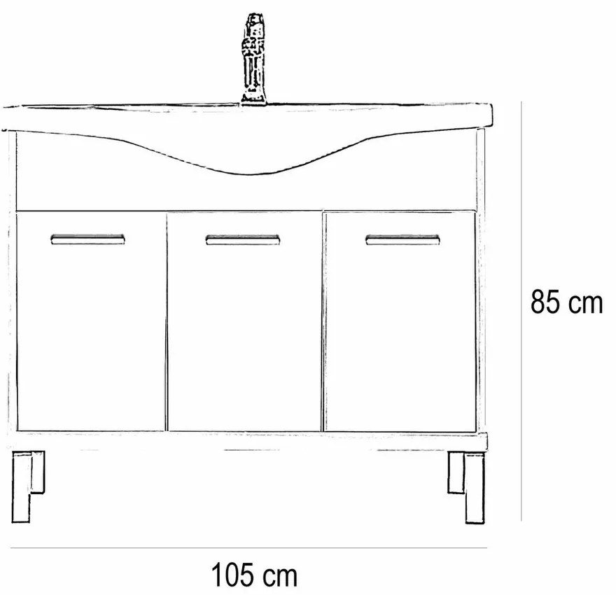 Mobilier complet de baie Nerva Prime 105, ulm Rauna