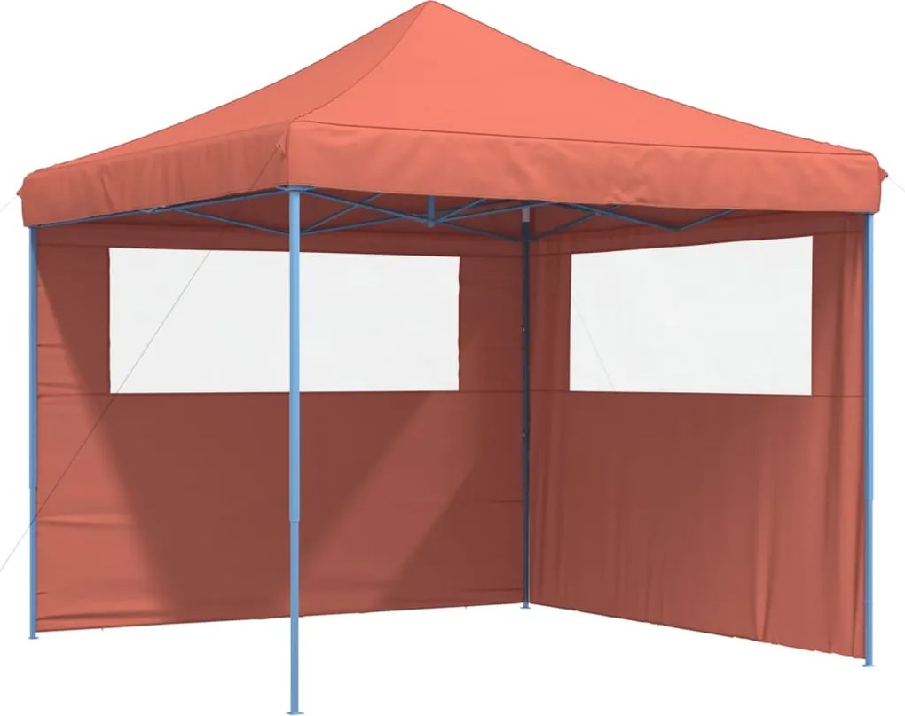vidaXL Cort pliabil pentru petreceri cu 2 pereți laterali, cărămiziu