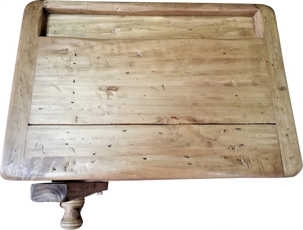 Banc de tamplar, L64 57 H82 cm, natur antic, lemn masiv