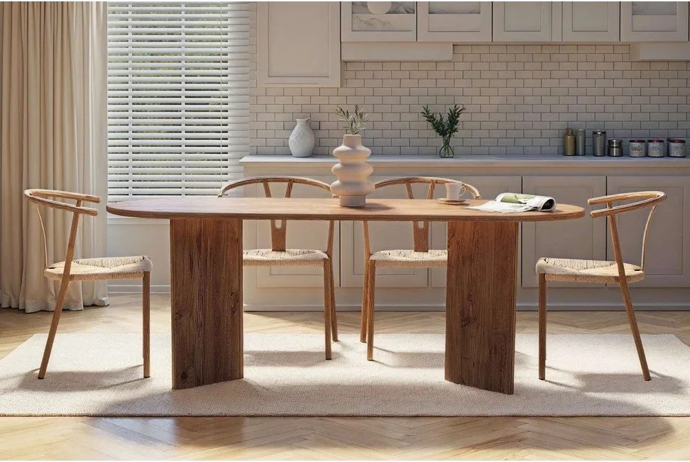 Masă de dining cu aspect de lemn de pin 90x200 cm Sabella – Kalune Design