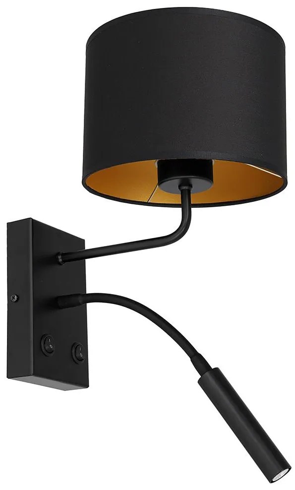 Lampă de perete ARDEN 1xE27/60W/230V + 1xG9/8W neagră/aurie