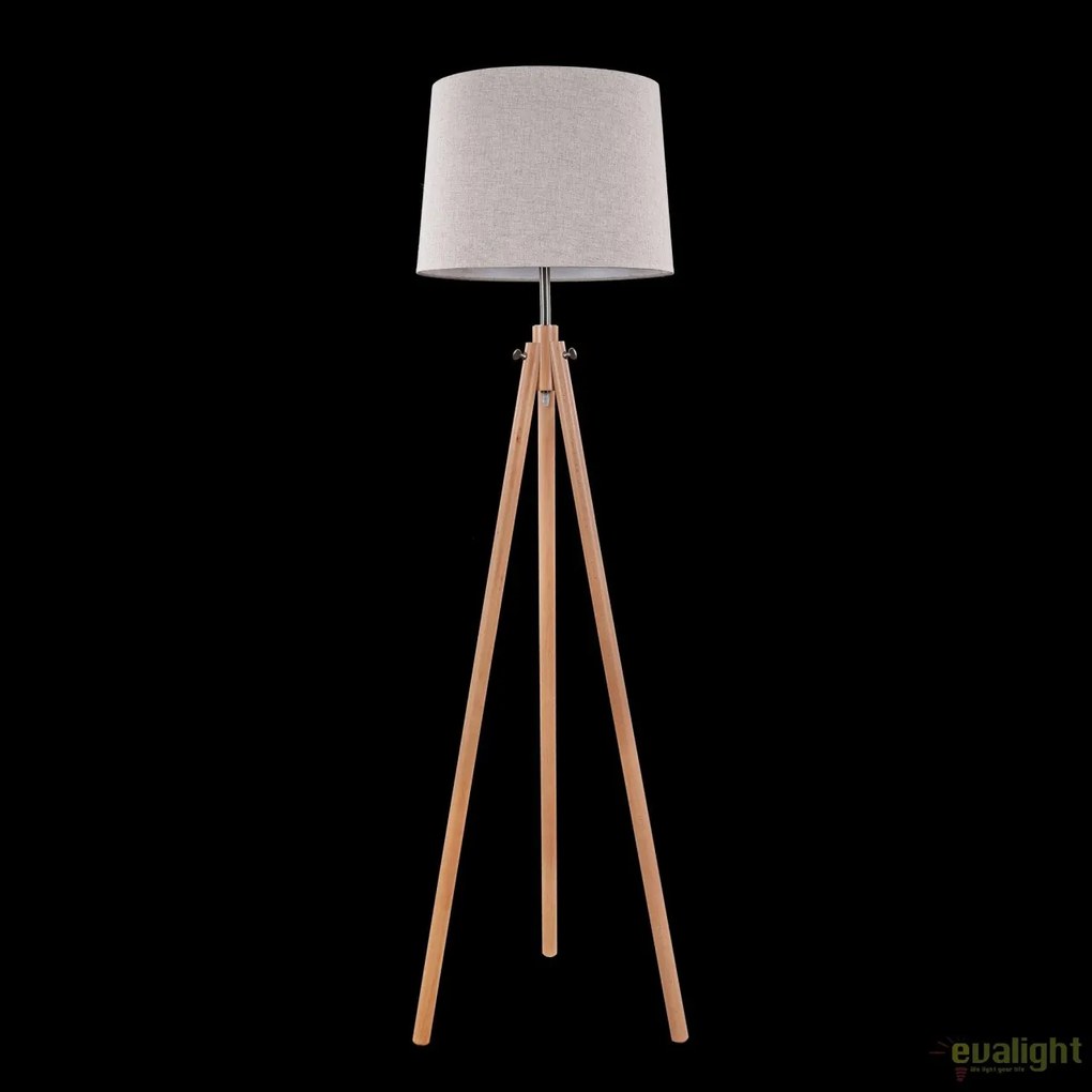 Lampadar modern cu trepied din lemn Calvin MYZ177-FL-01-BR