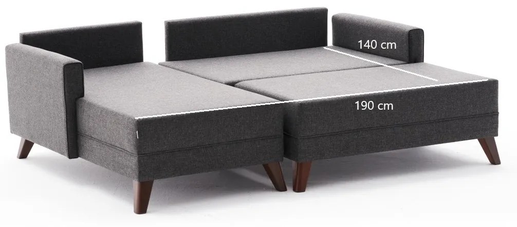 Canapea extensibilă de colț Bella Mini Corner Sofa Left - Anthracite
