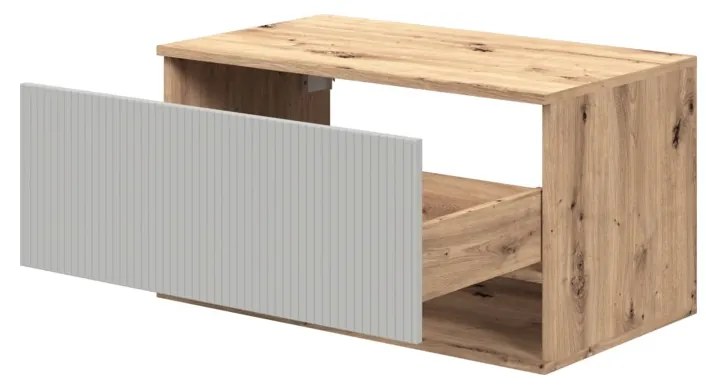 Dulap sub lavoar Pulcro 80 cm, crem / stejar artisan