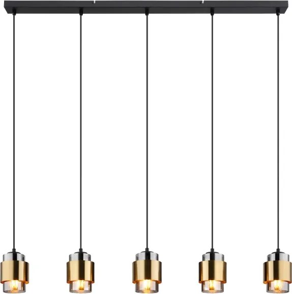 Globo 15560-5H - Lustră suspendată pe cablu MILLEY 5xE27/40W/230V negru/alamă