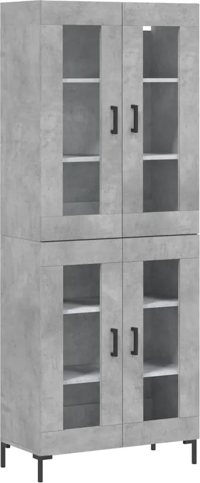 vidaXL Dulap înalt, gri beton, 69,5x34x180, lemn compozit