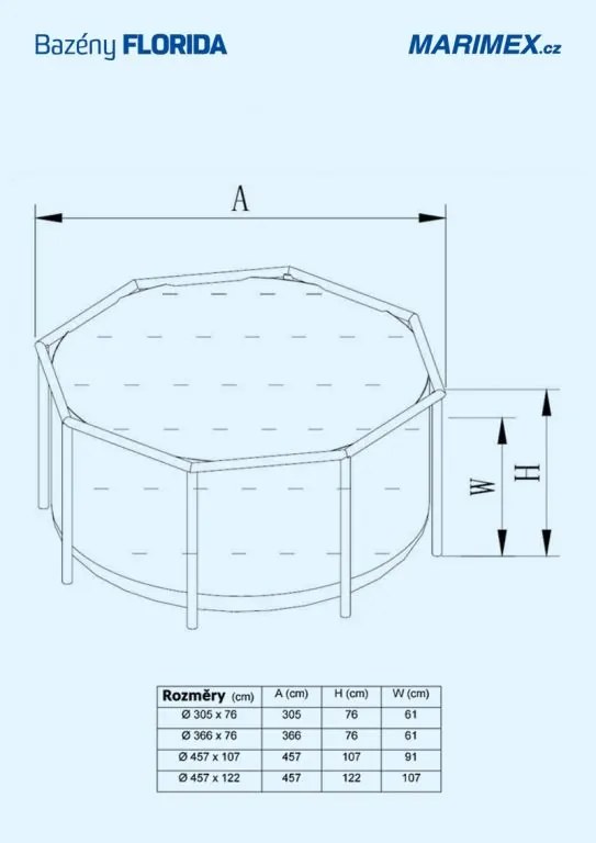 Piscina Florida 3.05x0.76 fără filtrare