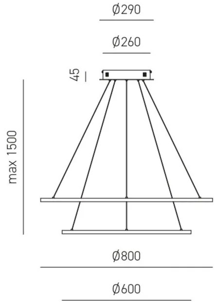 Lustra LED circulara cu 2 inele 80/60cm ERIKA