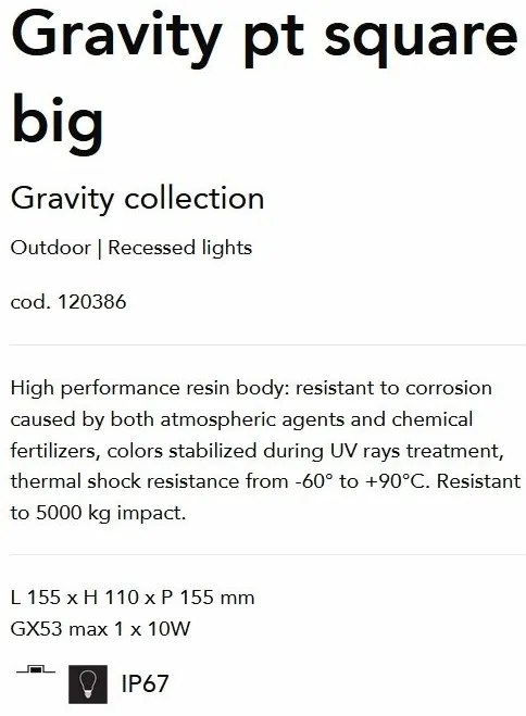 SPOT LED INCASTRABIL GRAVITY PT SQUARE BIG