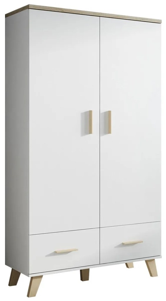 Dulap de haine Solara (alb + stejar sonoma). Promo -17%. 1122961