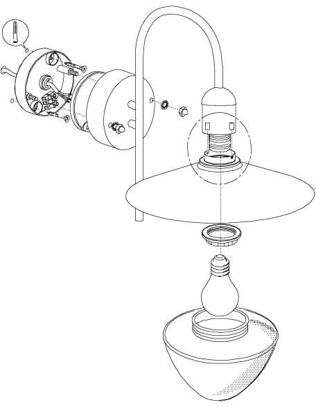 Eglo 97285 - Aplica perete exterior SIRMIONE 1xE27/60W/230V