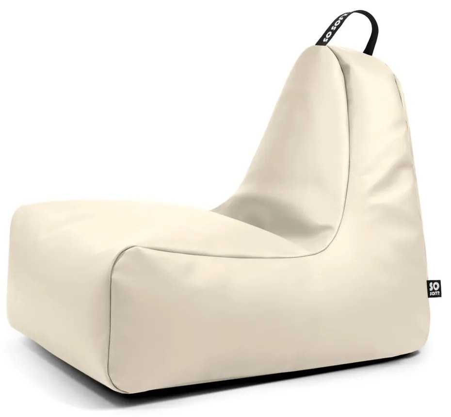 Fotoliu bean bag bej cu tapițerie din imitație de piele Chill L – So Soft?