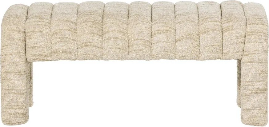 Bancă bej capitonată cu tapițerie din țesătură bouclé Frex – WOOOD