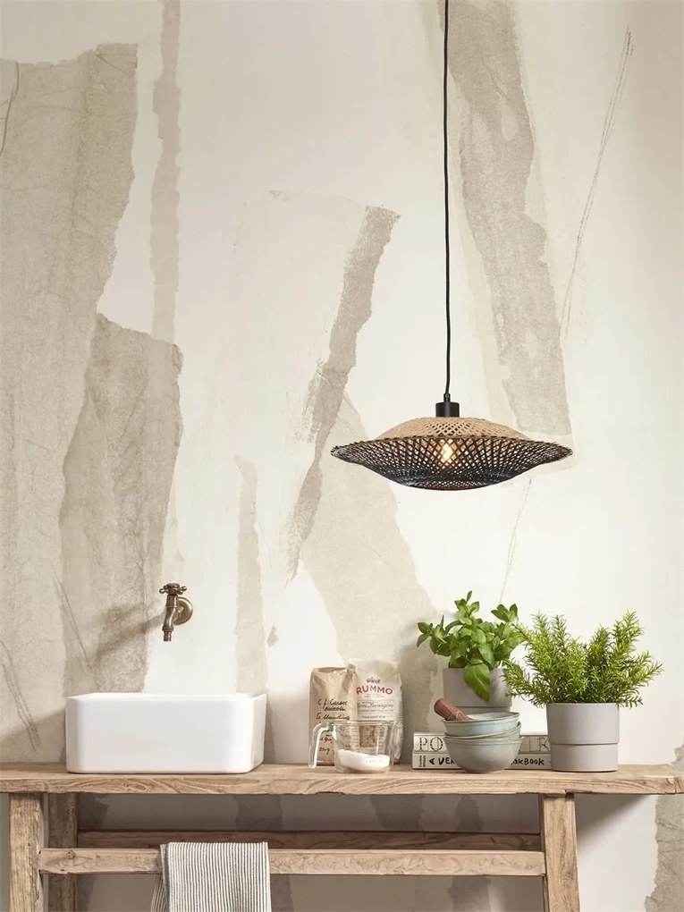 Lustra/Pendul eco din bambus Kalimantan 44cm nat/bl