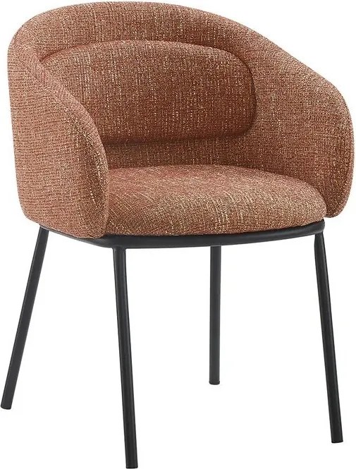 Scaun cu cotiere FLORENZ, material textil rosu ruginiu